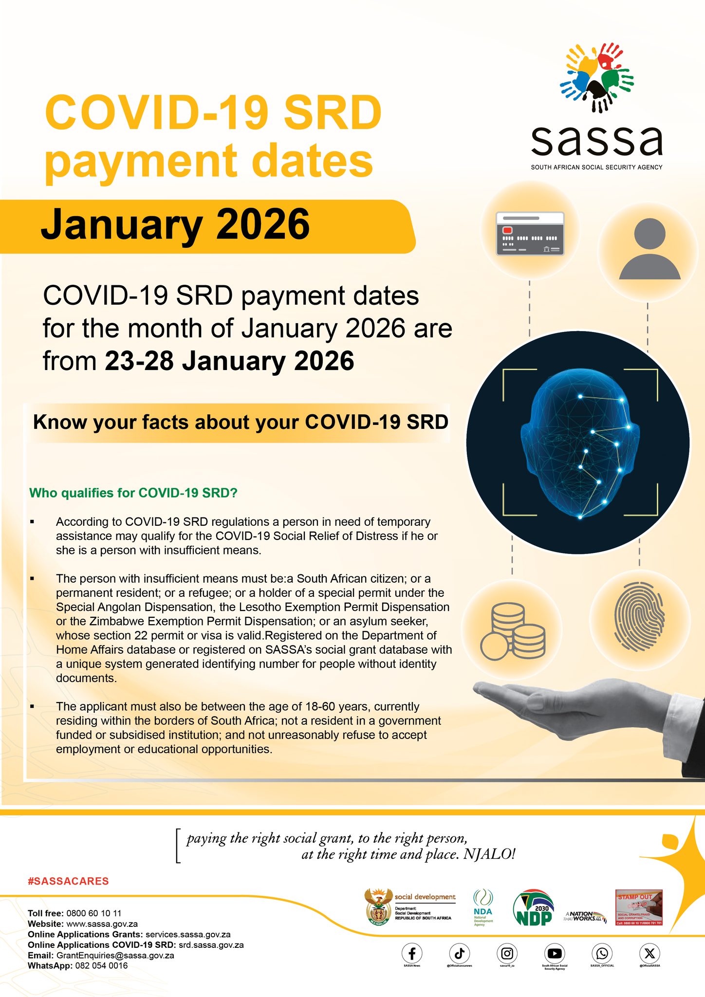SASSA payment dates for 2026
